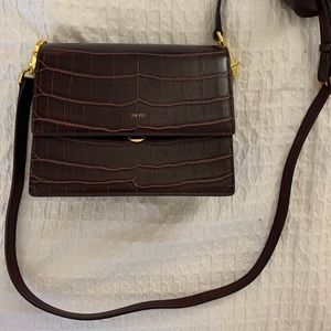 JW PEI Crossbody Brown vegan croc leather